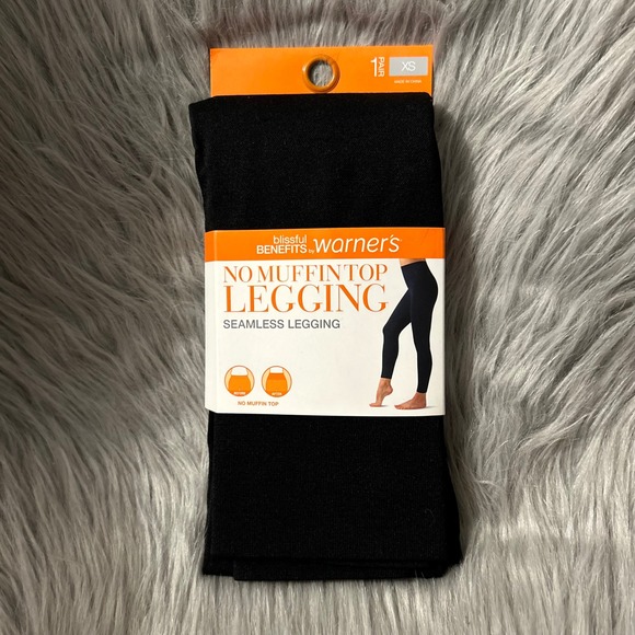 Blissful Benefits By Warner's No Muffin Top Seamless Legging Women Size XS Black - Picture 1 of 4